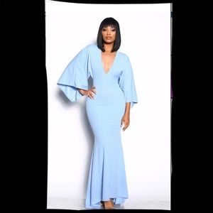Light blue A-line mermaid style dress